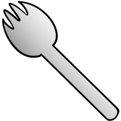 a silvery spork